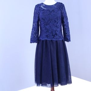 NWT IZILADY Navy Tulle Lace Dress Size 6